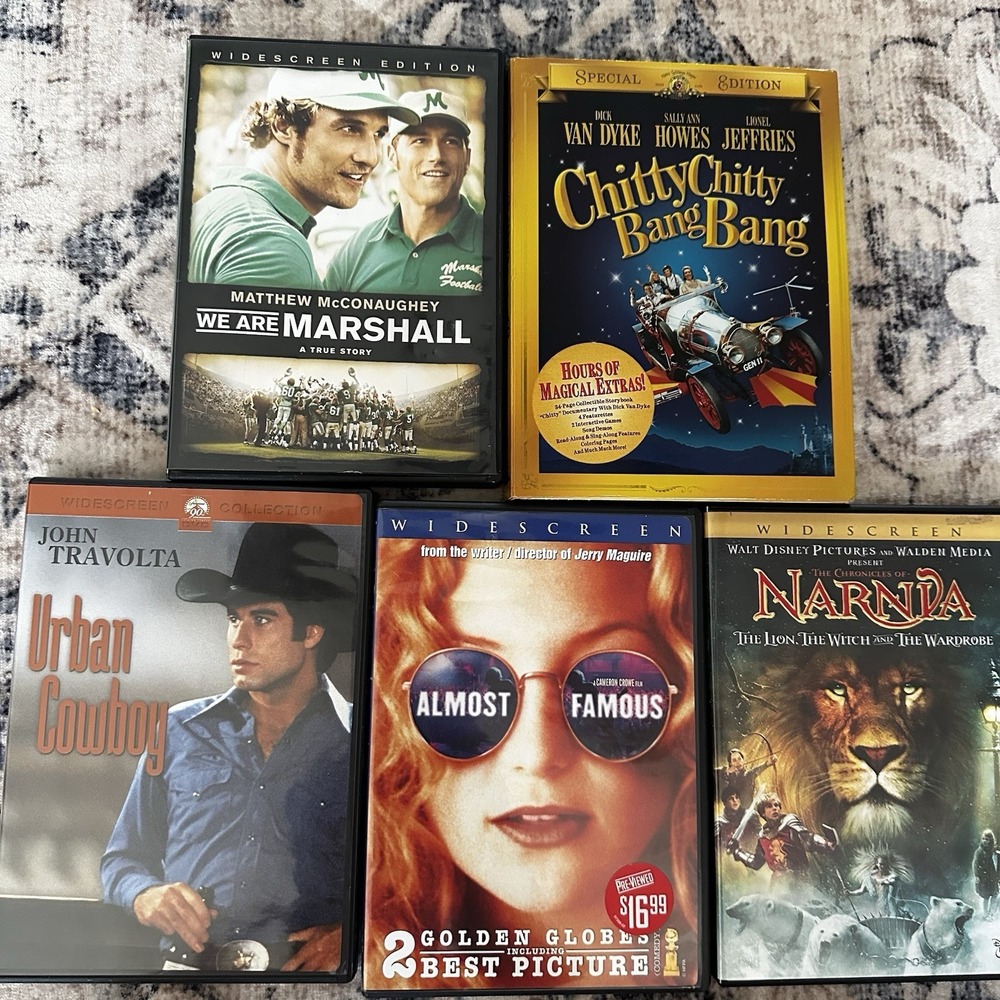 DVD Movie Lot (5) We Are Marshall, Chitty Chitty Bang Bang, Urban Cowboy, Almost